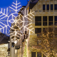 Weihnachtsbeleuchtung in der Innenstadt.